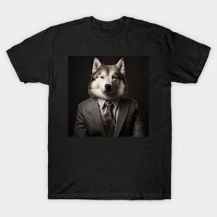 Siberian Huskie Dog in Suit T-Shirt